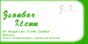 zsombor klemm business card